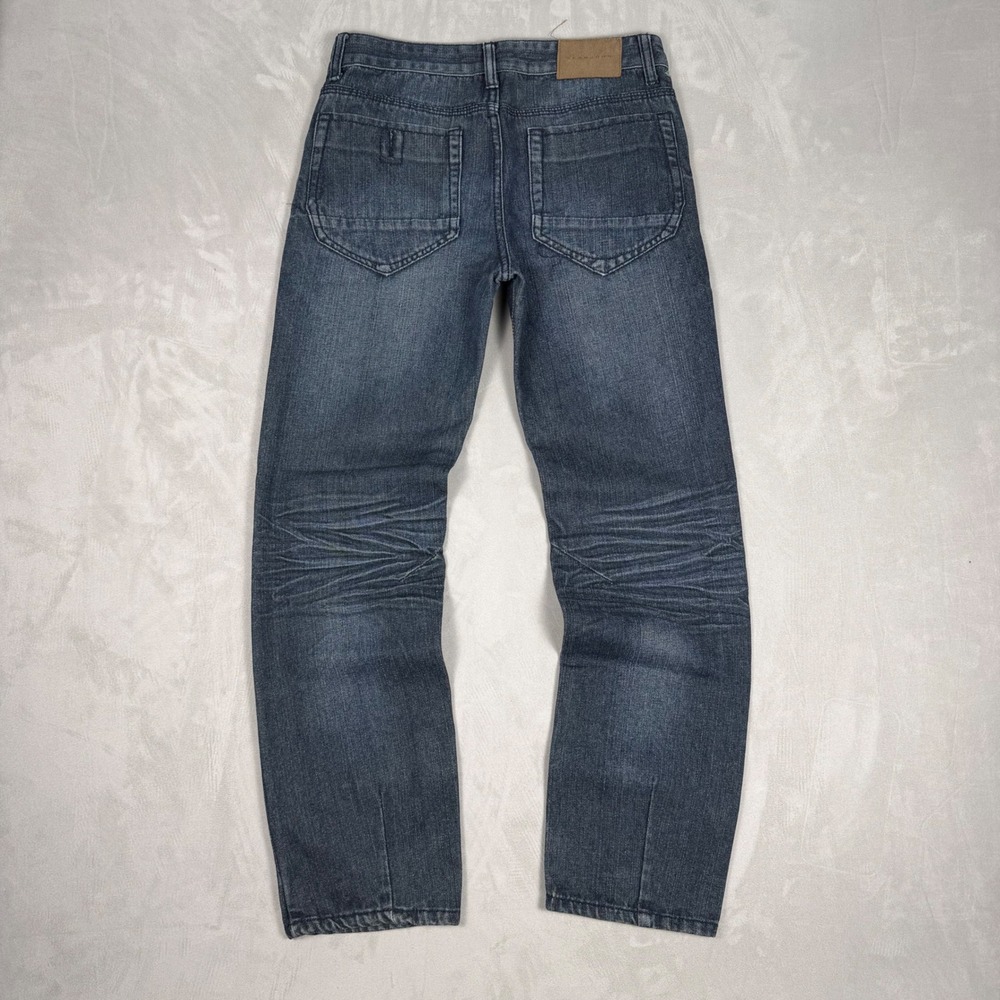 Y2K Mens Sean John Whiskered Dark Wash Straight Leg Denim Jeans 16